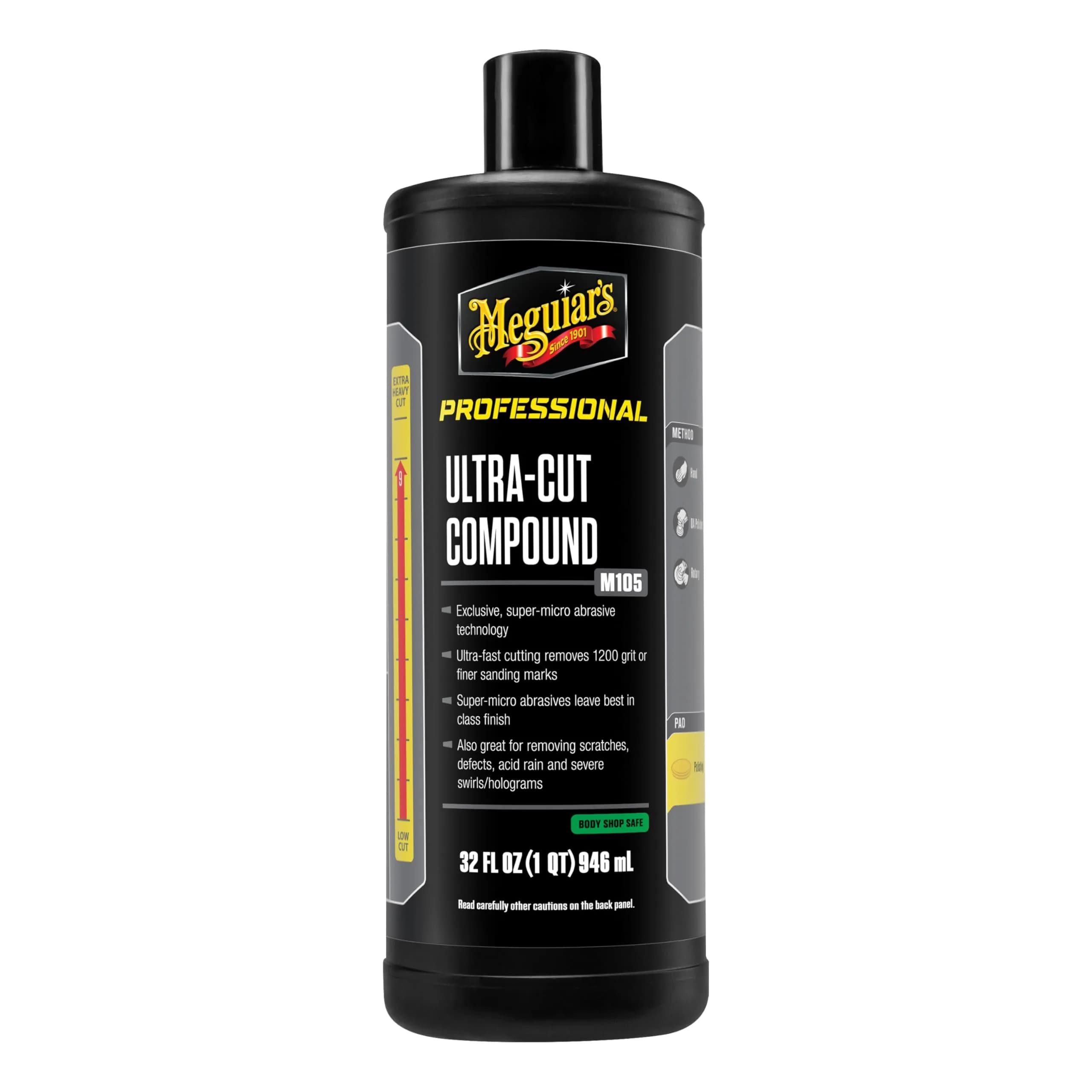 Meguiar's M205 Mirror Glaze Ultra Finishing Polish 946ml (32 Fl Oz) | Removes Swirls for High Gloss — 32 Oz / Ultra-Cut Compound