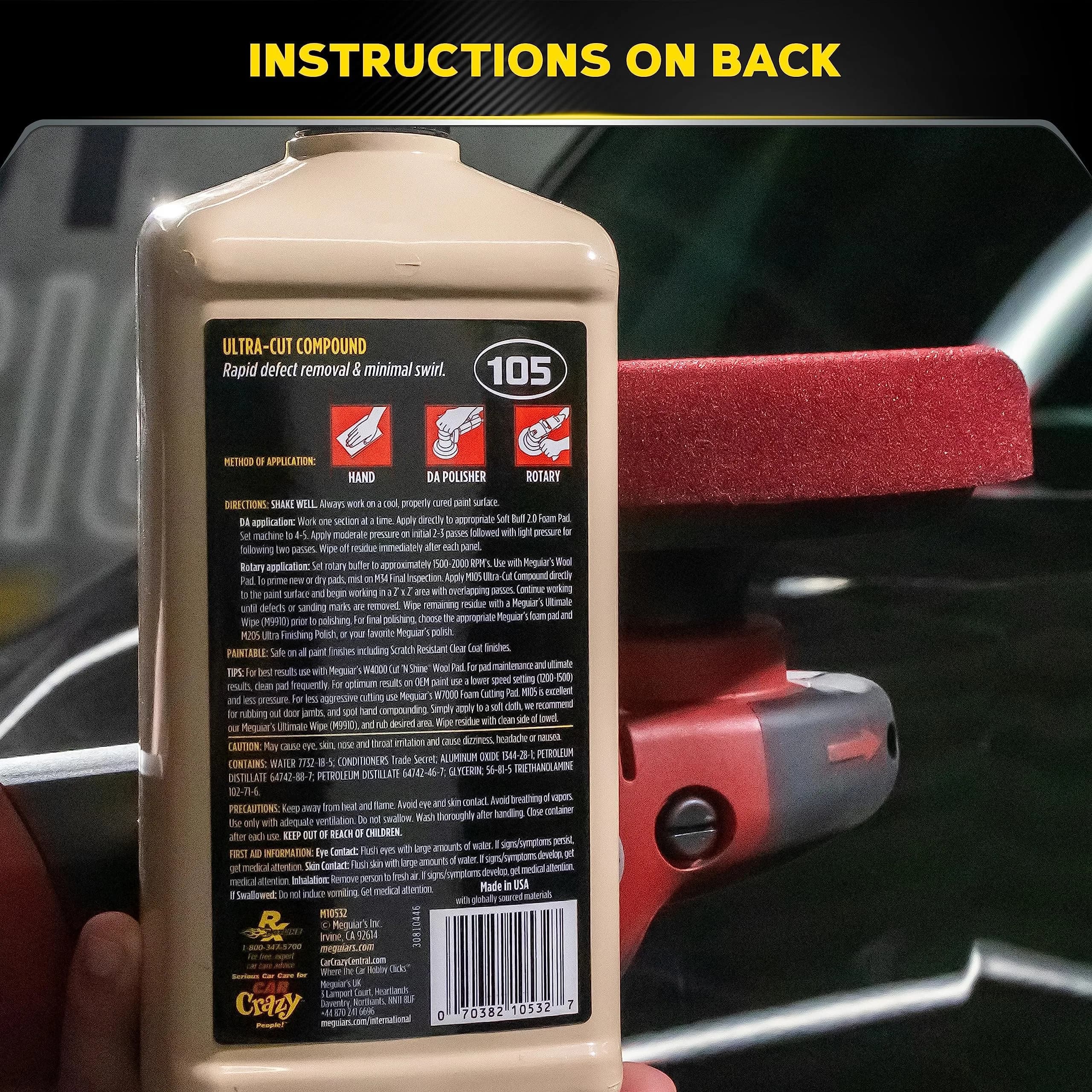 Meguiar's Mirror Glaze Ultra-Cut Compound 946ml (32 Fl Oz) | Removes Scratches & Oxidation - view 7