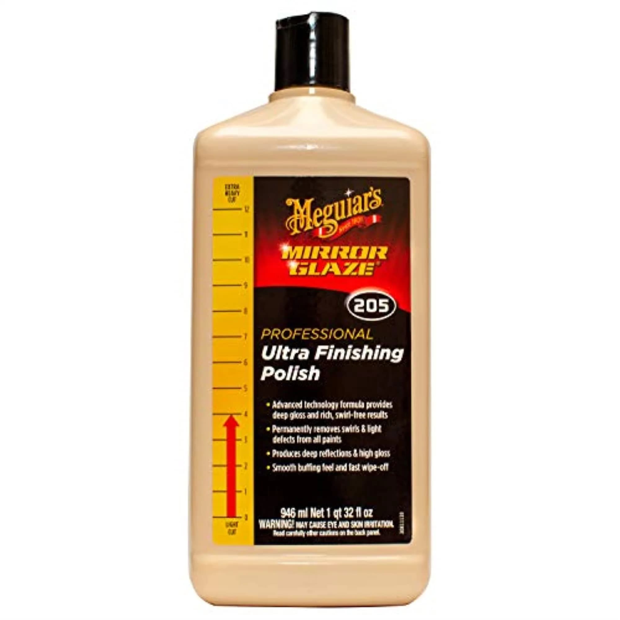 Meguiar's M205 Mirror Glaze Ultra Finishing Polish 946ml (32 Fl Oz) | Removes Swirls for High Gloss - main product image