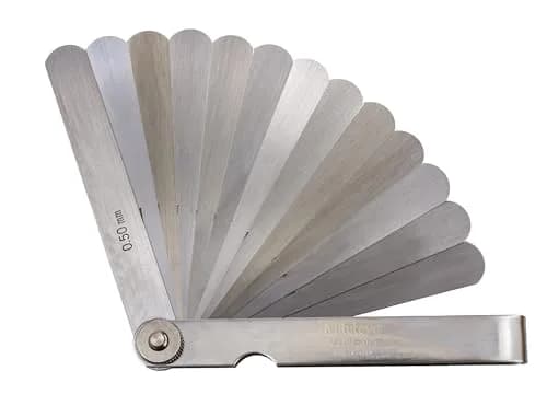 Mitutoyo 184-307S Thickness Gage 0.03-0.5mm, 100mm Blade | Precision Measuring Tool with 13 Leaves thumbnail 1