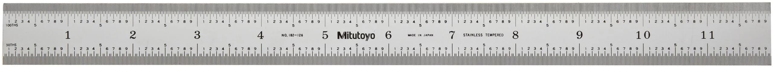 Mitutoyo 182-126 Steel Ruler 12x300mm | Dual-Scale Precision Tool for Industries