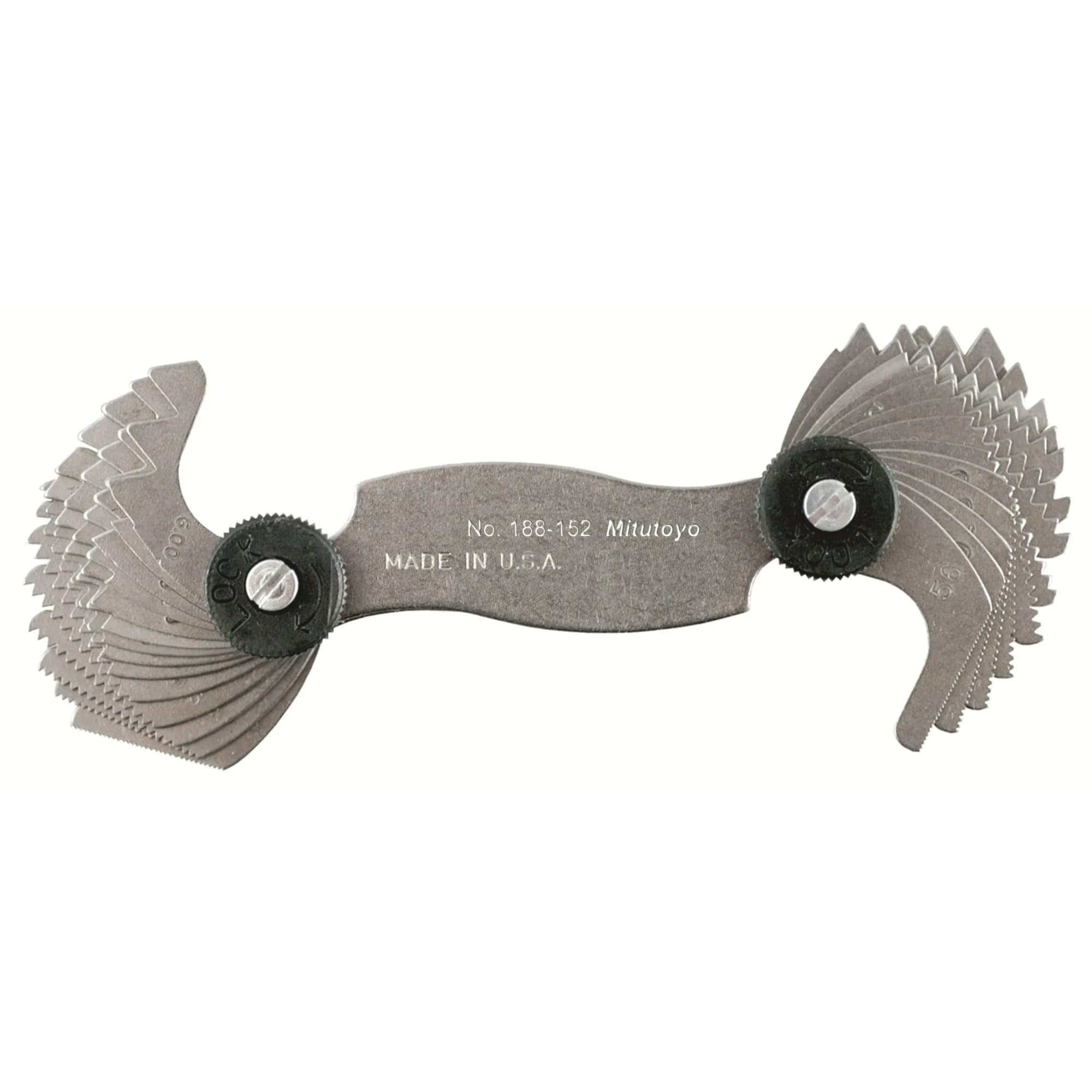 Mitutoyo 188-152 Metric and Unified Screw Pitch Gage Set with 28 Leaves | Precision Measuring Tool