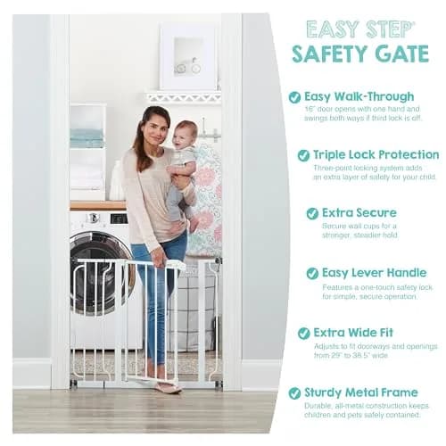 Regalo Safety 29"-38.5" Easy Step Baby Gate | Extra Wide Door & Stair Protection thumbnail 3
