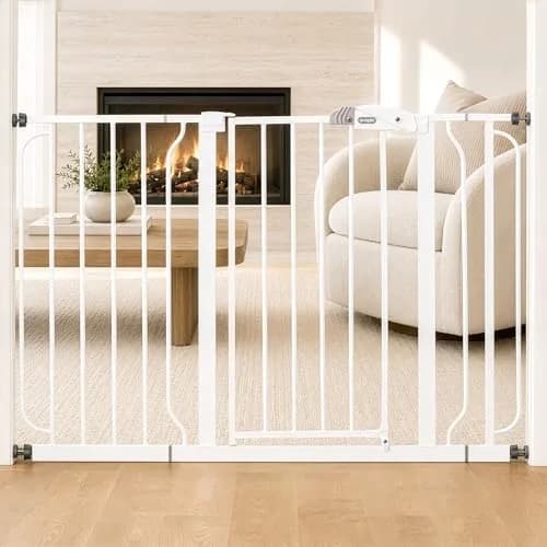 Regalo Safety 29"-49" Extra Wide Baby Gate for Doorways & Stairs | Adjustable & Secure — White