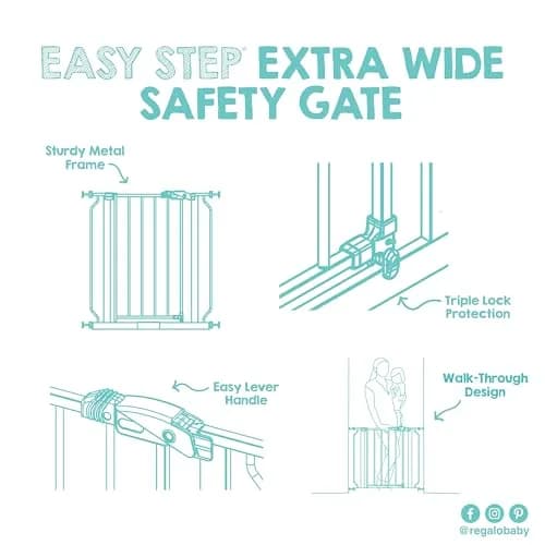 Regalo Safety 29"-49" Extra Wide Baby Gate for Doorways & Stairs | Adjustable & Secure thumbnail 6