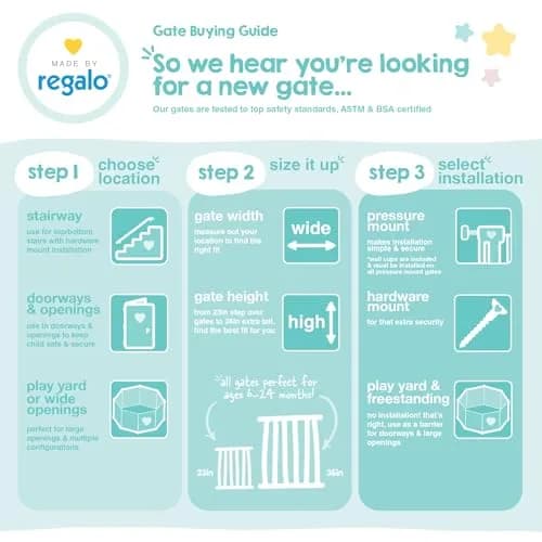 Regalo Safety 29"-49" Extra Wide Baby Gate for Doorways & Stairs | Adjustable & Secure thumbnail 8