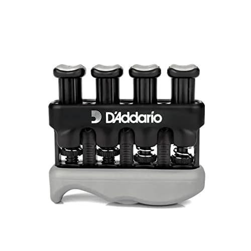 D'Addario Varigrip Hand Exerciser with Adjustable Tension & Simulated Strings | Black/Grey — Black/Grey