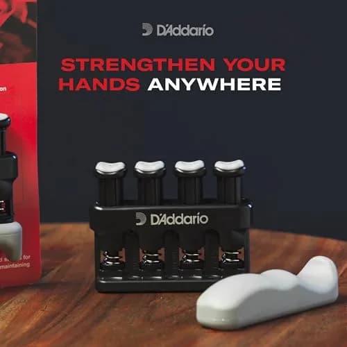D'Addario Varigrip Hand Exerciser with Adjustable Tension & Simulated Strings | Black/Grey thumbnail 6