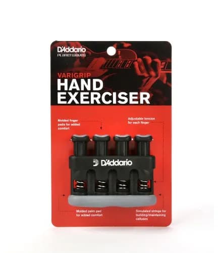 D'Addario Varigrip Hand Exerciser with Adjustable Tension & Simulated Strings | Black/Grey thumbnail 8