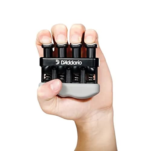 D'Addario Varigrip Hand Exerciser with Adjustable Tension & Simulated Strings | Black/Grey thumbnail 2