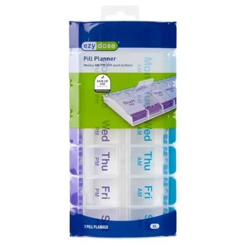 Ezy Dose Weekly AM/PM Pill Organizer X-Large Case Blue/Purple | Arthritis Foundation Ease-of-Use Commendation thumbnail 7