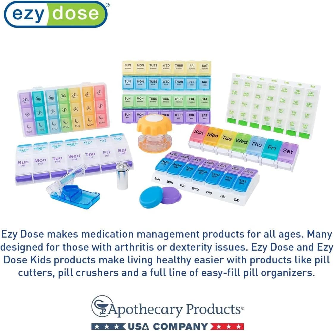 Ezy Dose Weekly AM/PM Pill Organizer X-Large Case Blue/Purple | Arthritis Foundation Ease-of-Use Commendation - view 8