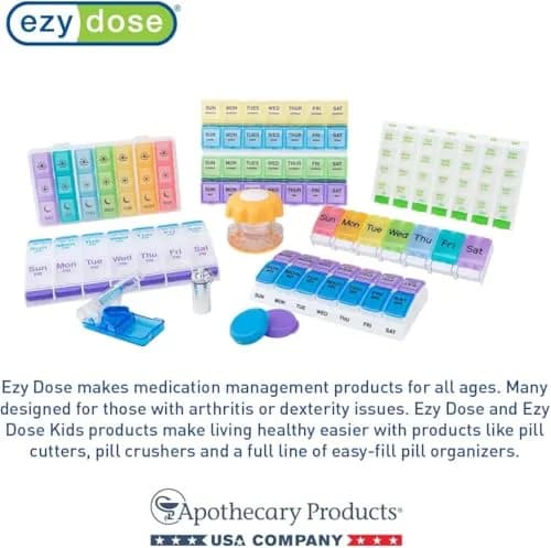 Ezy Dose Weekly AM/PM Pill Organizer X-Large Case Blue/Purple | Arthritis Foundation Ease-of-Use Commendation thumbnail 8