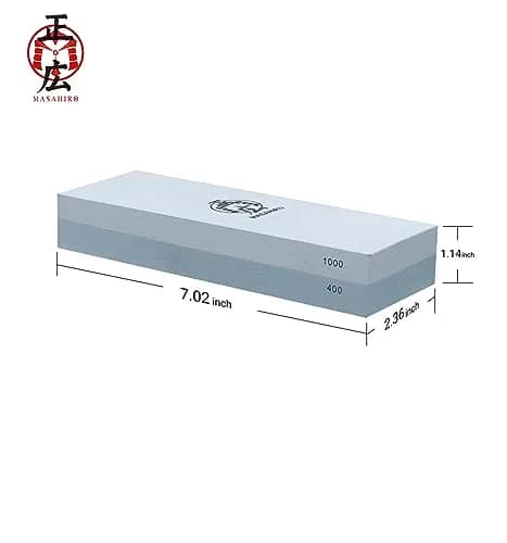 HMS 400/1000 Grit Dual-Sided Whetstone, 7-Inch Sharpening Stone | Coarse to Fine Edge Restoration thumbnail 3