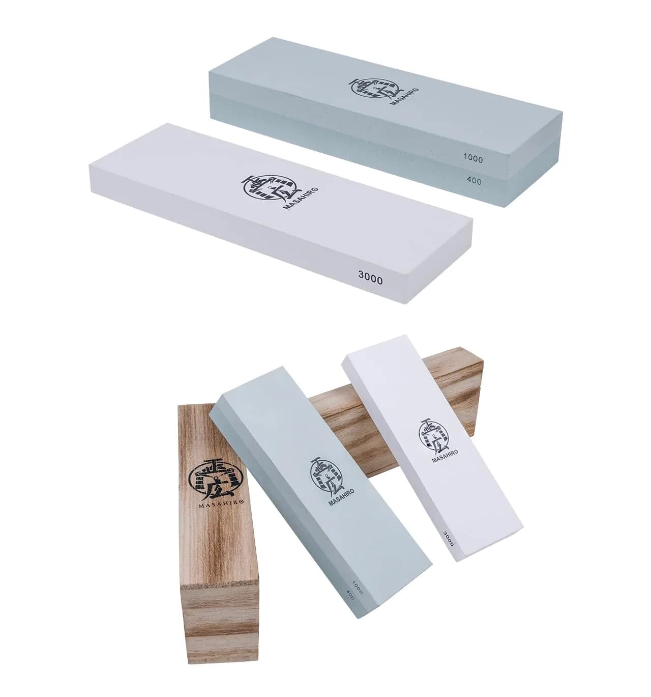 HMS 2-Piece Whetstone Set 7-Inch | 400/1000/3000 Grit Knife Sharpening Stones thumbnail 1