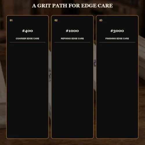 HMS 2-Piece Whetstone Set 7-Inch | 400/1000/3000 Grit Knife Sharpening Stones thumbnail 5