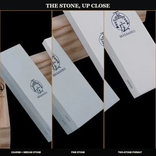 HMS 2-Piece Whetstone Set 7-Inch | 400/1000/3000 Grit Knife Sharpening Stones thumbnail 6