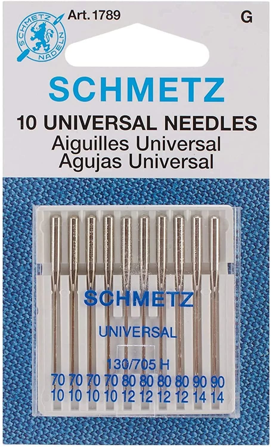 SCHMETZ Universal Machine Needles 70/10, 80/12, 90/14 | Pack of 10 Assorted Sizes — Multicolor