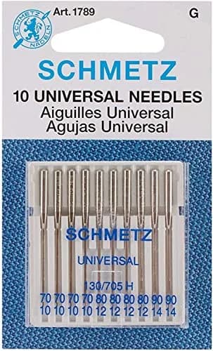 SCHMETZ Universal Machine Needles 70/10, 80/12, 90/14 | Pack of 10 Assorted Sizes thumbnail 1