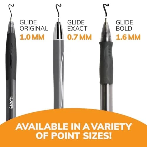 BIC Glide Retractable Ballpoint Pens Black 1.0mm Medium Point 4-Count | Smooth Writing & Comfortable Grip thumbnail 3