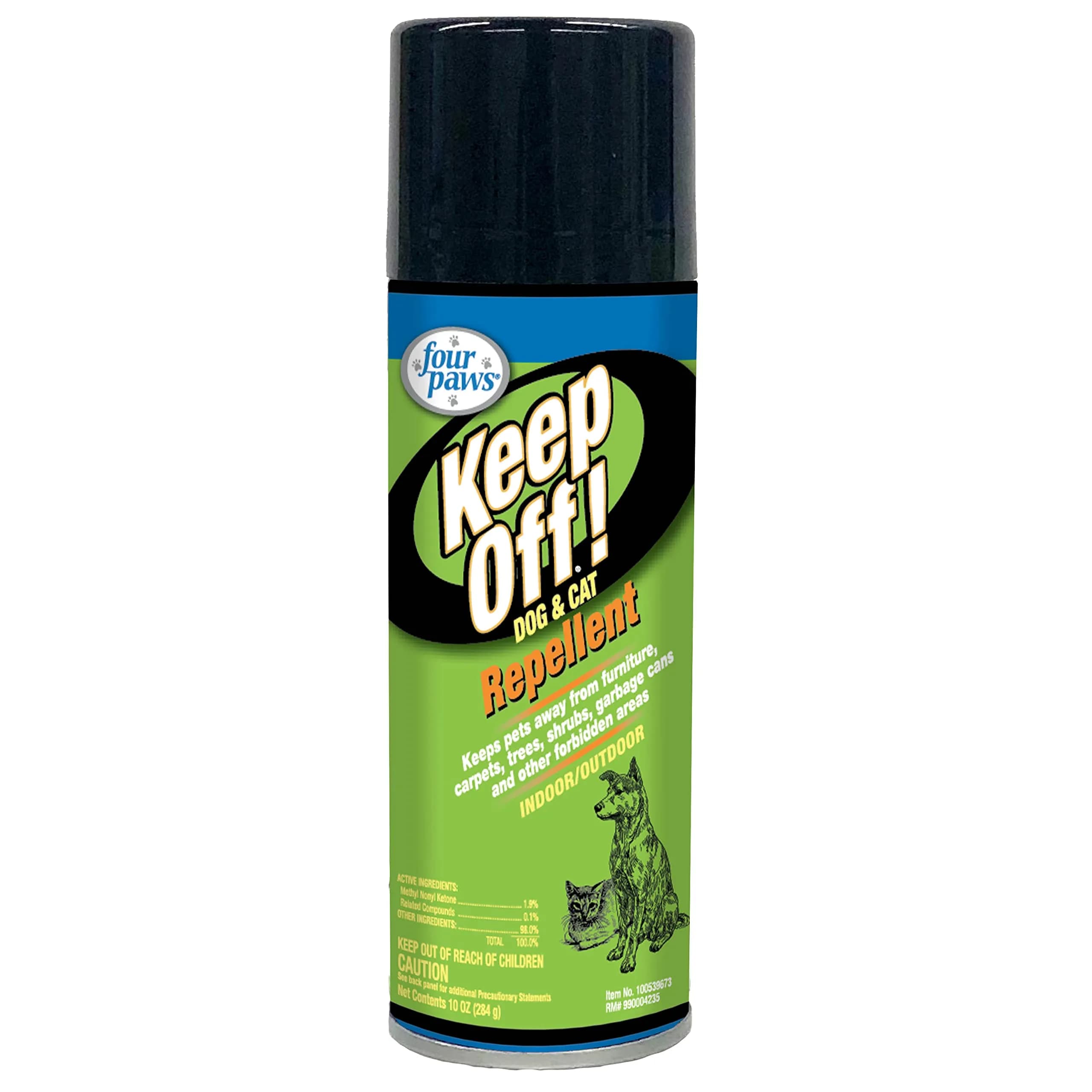 Four Paws Keep Off! Pet Repellent Spray for Outdoors & Indoors, Cat & Kitten Chew & Scratch Deterrent, 177ml (6 oz) — 10 Ounce / Aerosol