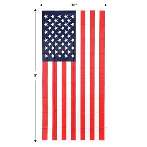 Beistle American Flag Door Cover 30" x 60" | Patriotic outdoor decoration thumbnail 2
