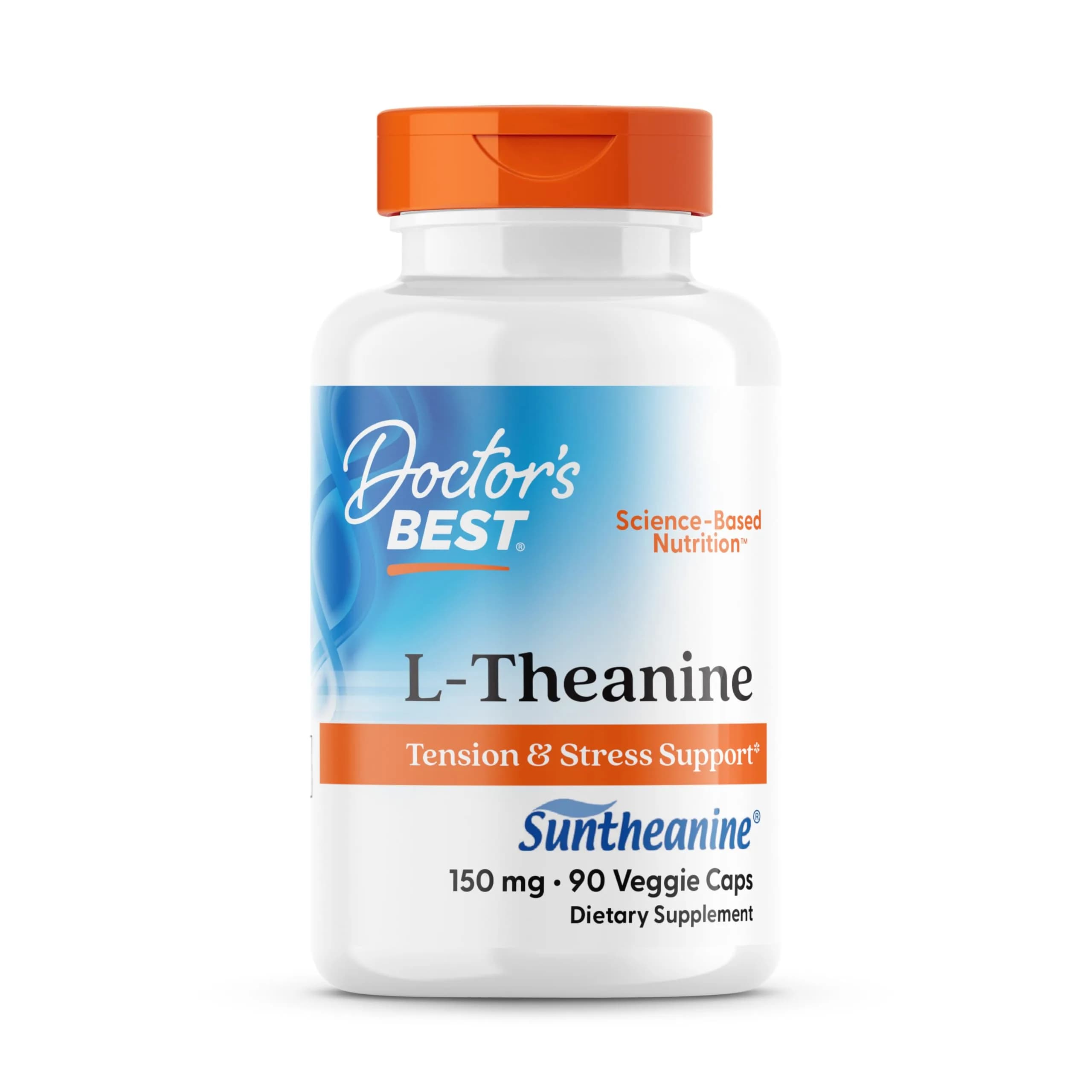 Doctor's Best L-Theanine Suntheanine 150 mg 90 Count Veggie Capsules | Stress Reduction & Focus Support - main product image