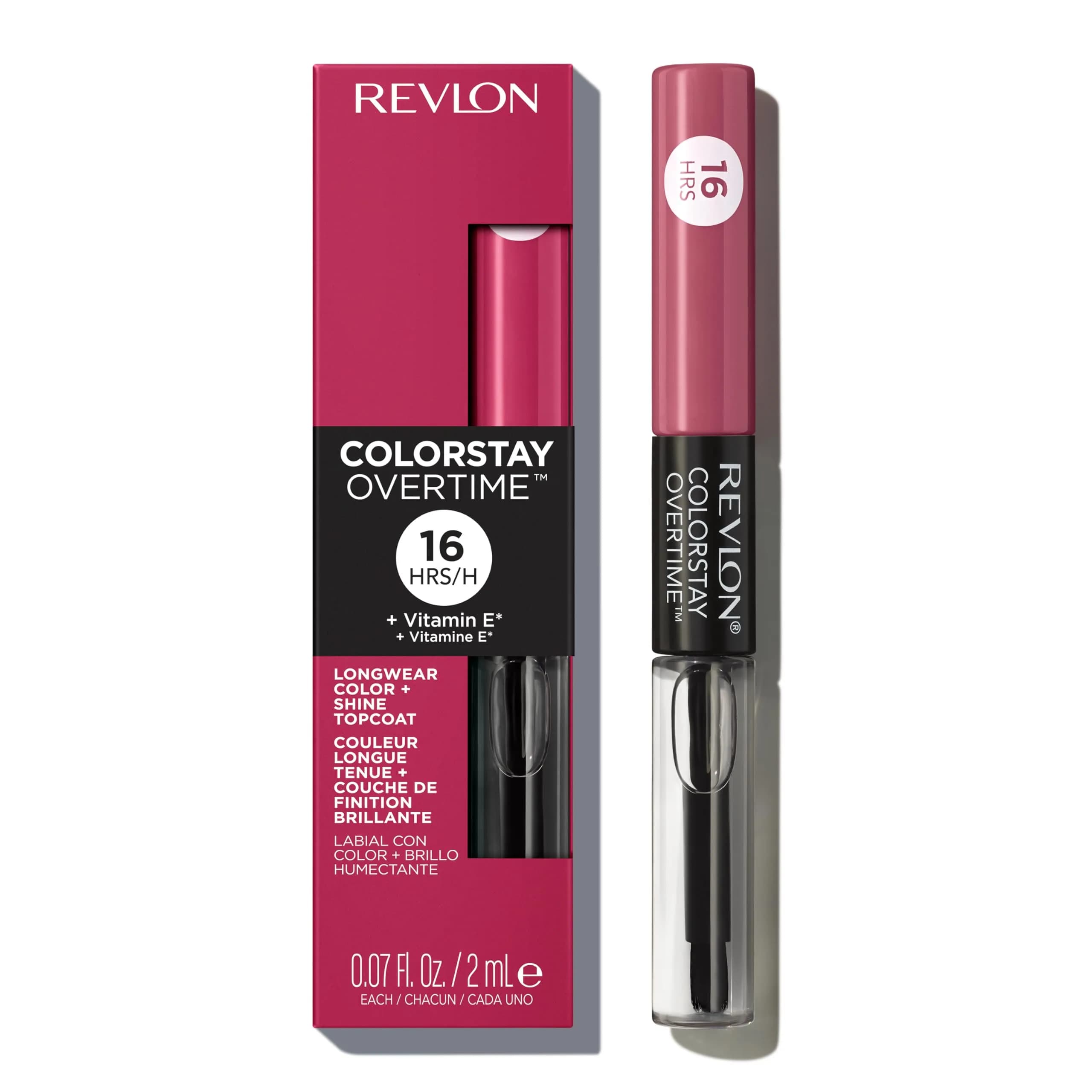 Revlon ColorStay Overtime Lipcolor 0.07 Fl Oz | Long-Lasting, Transfer-Proof Lipstick with Vitamin E — 220 Unlimited Mulberry