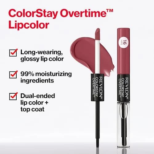 Revlon ColorStay Overtime Lipcolor 0.07 Fl Oz | Long-Lasting, Transfer-Proof Lipstick with Vitamin E thumbnail 3