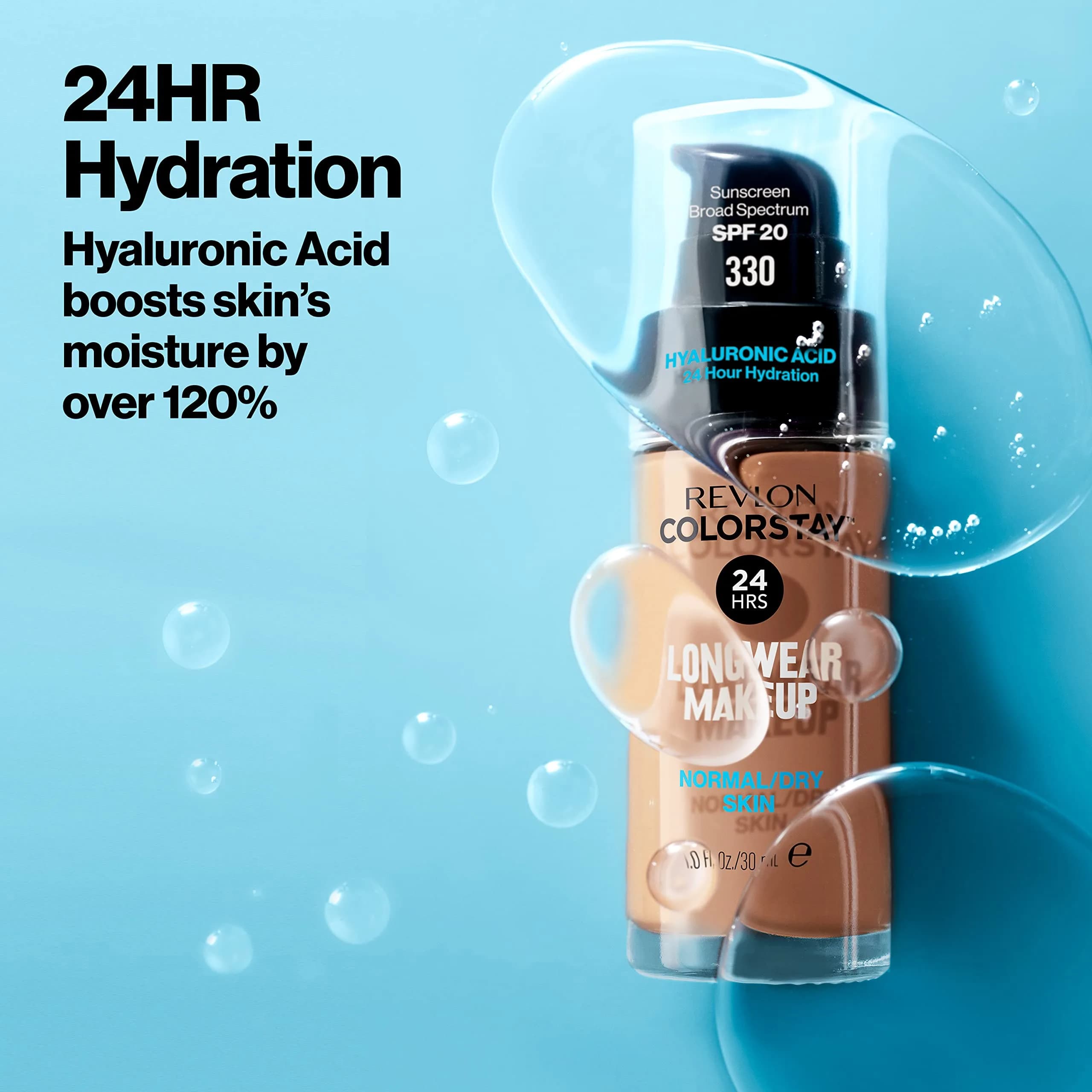 Revlon ColorStay Liquid Foundation SPF 20, 400 Caramel 29.57ml (1 fl oz) | Natural Finish for Normal & Dry Skin - view 5