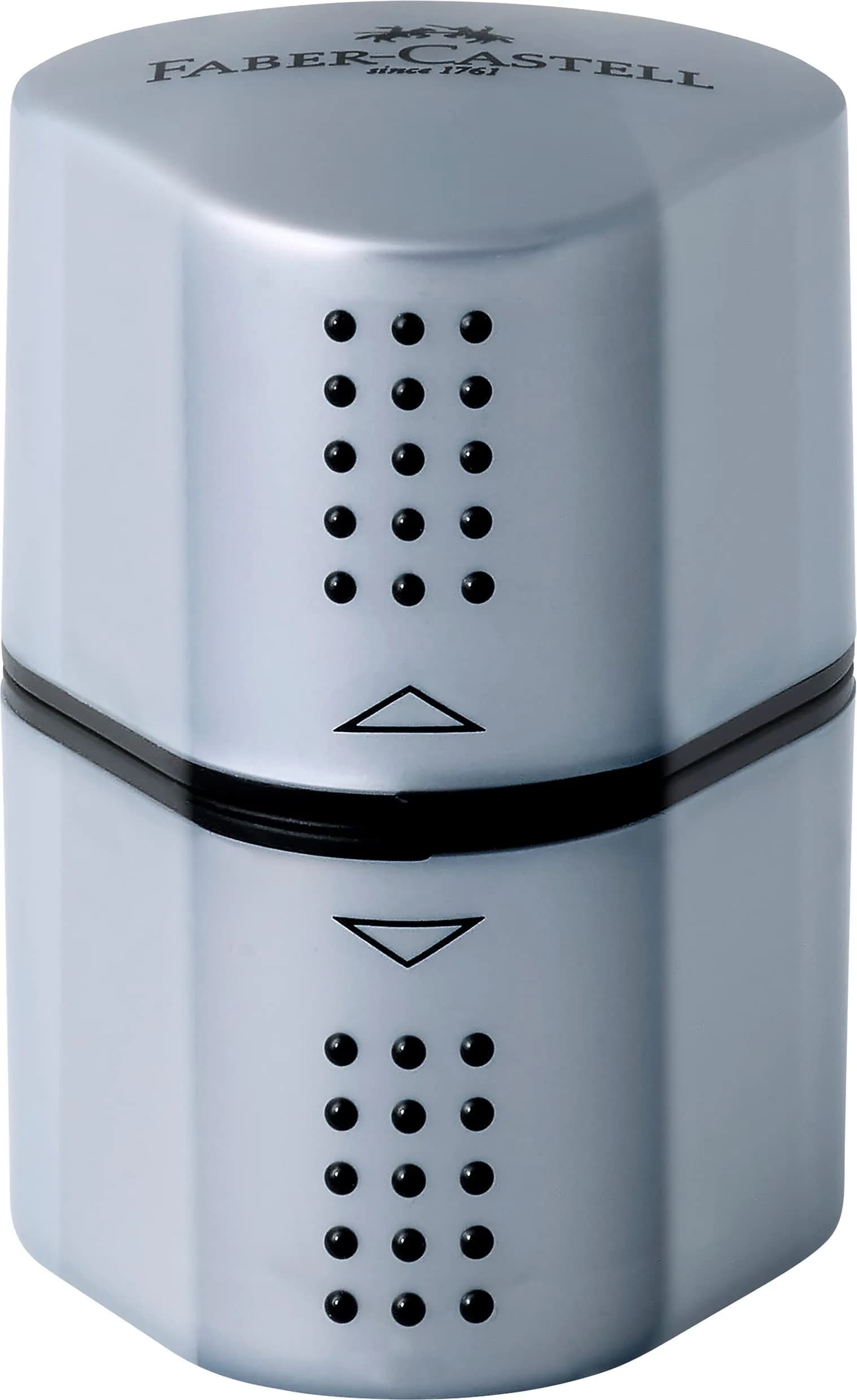 Faber-Castell Grip Trio Pencil Sharpener: Silver, 1 Unit | 3-in-1 Ergonomic Design for All Pencils - view 2