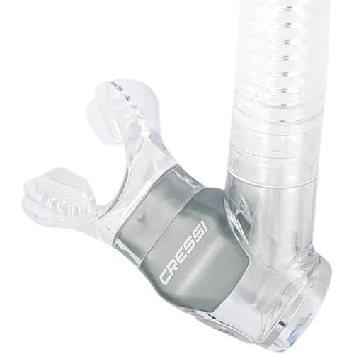 CRESSI Supernova Dry Snorkel Clear/Cobalt | Prevents Water Entry, Hypoallergenic Silicone thumbnail 3