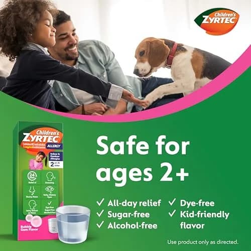 Zyrtec Children's Allergy Relief Syrup Bubble Gum 4 fl. oz | 24-Hour Kid's Antihistamine thumbnail 5