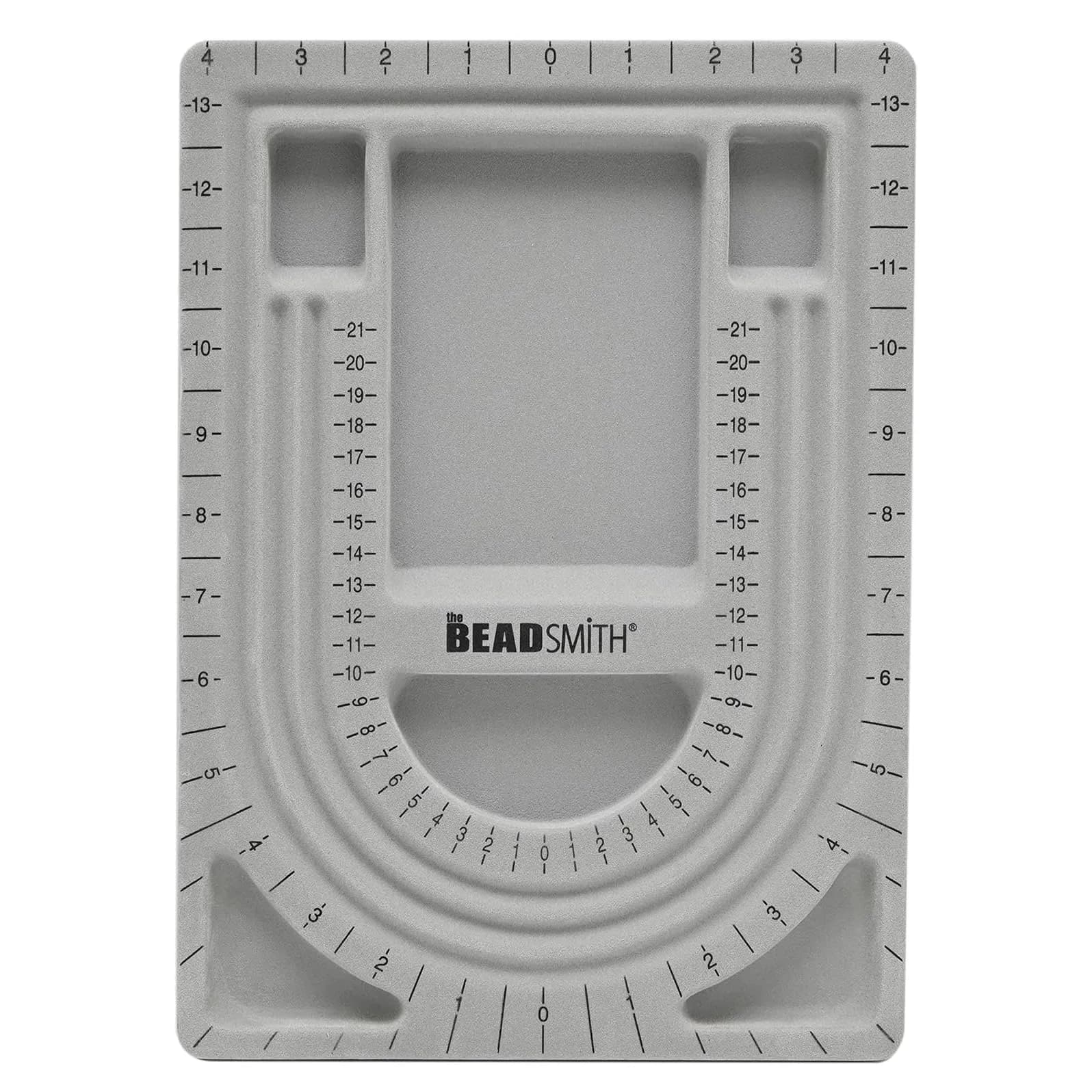 The Beadsmith Bead Board, Grey Flocked | Multi-Channel Jewelry Design Board (70-120c)