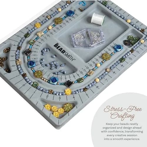 The Beadsmith Bead Board, Grey Flocked | Multi-Channel Jewelry Design Board (70-120c) thumbnail 5