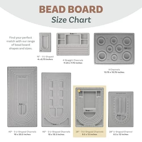 The Beadsmith Bead Board, Grey Flocked | Multi-Channel Jewelry Design Board (70-120c) thumbnail 6