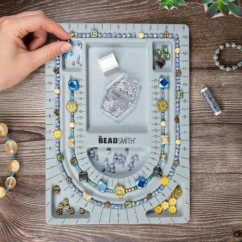 The Beadsmith Bead Board, Grey Flocked | Multi-Channel Jewelry Design Board (70-120c) thumbnail 7