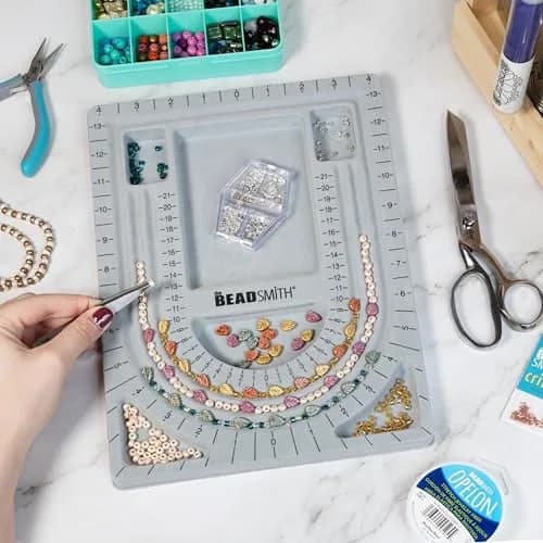The Beadsmith Bead Board, Grey Flocked | Multi-Channel Jewelry Design Board (70-120c) thumbnail 2