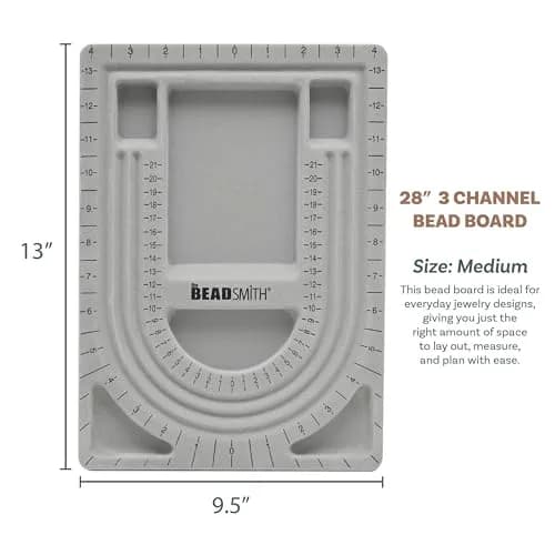 The Beadsmith Bead Board, Grey Flocked | Multi-Channel Jewelry Design Board (70-120c) thumbnail 3