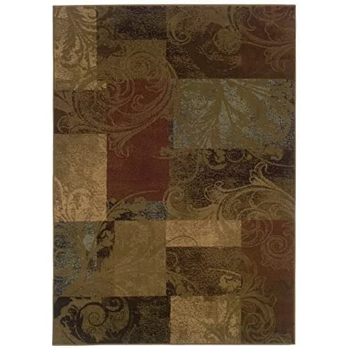 Oriental Weavers Hudson Area Rug 3'3" x 1'10" Green/Red | Modern, Stain-Resistant Entryway Rug thumbnail 2