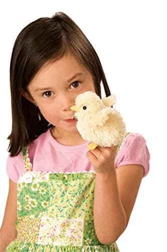 Folkmanis Mini Chick Finger Puppet 7.5cm (3 inches) | Award-Winning Realistic Plush Toy thumbnail 2