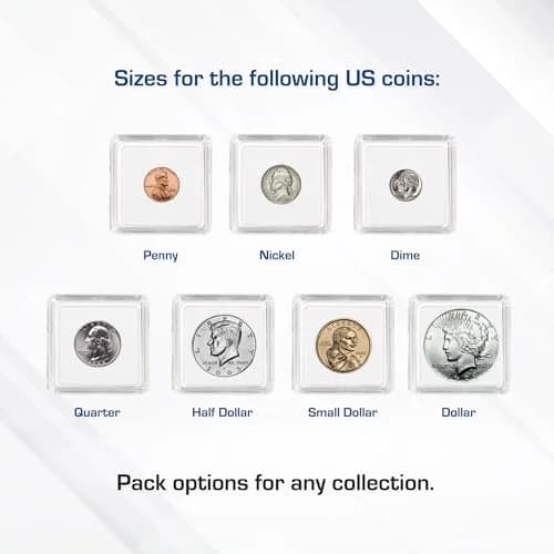 BCW 2x2 Coin Snap - 25 ct Penny Holder | Archival Safe Coin Protector | Crystal Clear Polystyrene Coin Display Case | Ideal for US Lincoln Penny thumbnail 5