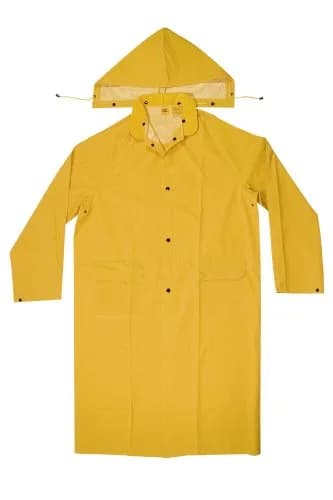 Custom Leathercraft Rain Wear R105L PVC Trench Coat Large Yellow | Heavy Duty Waterproof Raincoat thumbnail 1