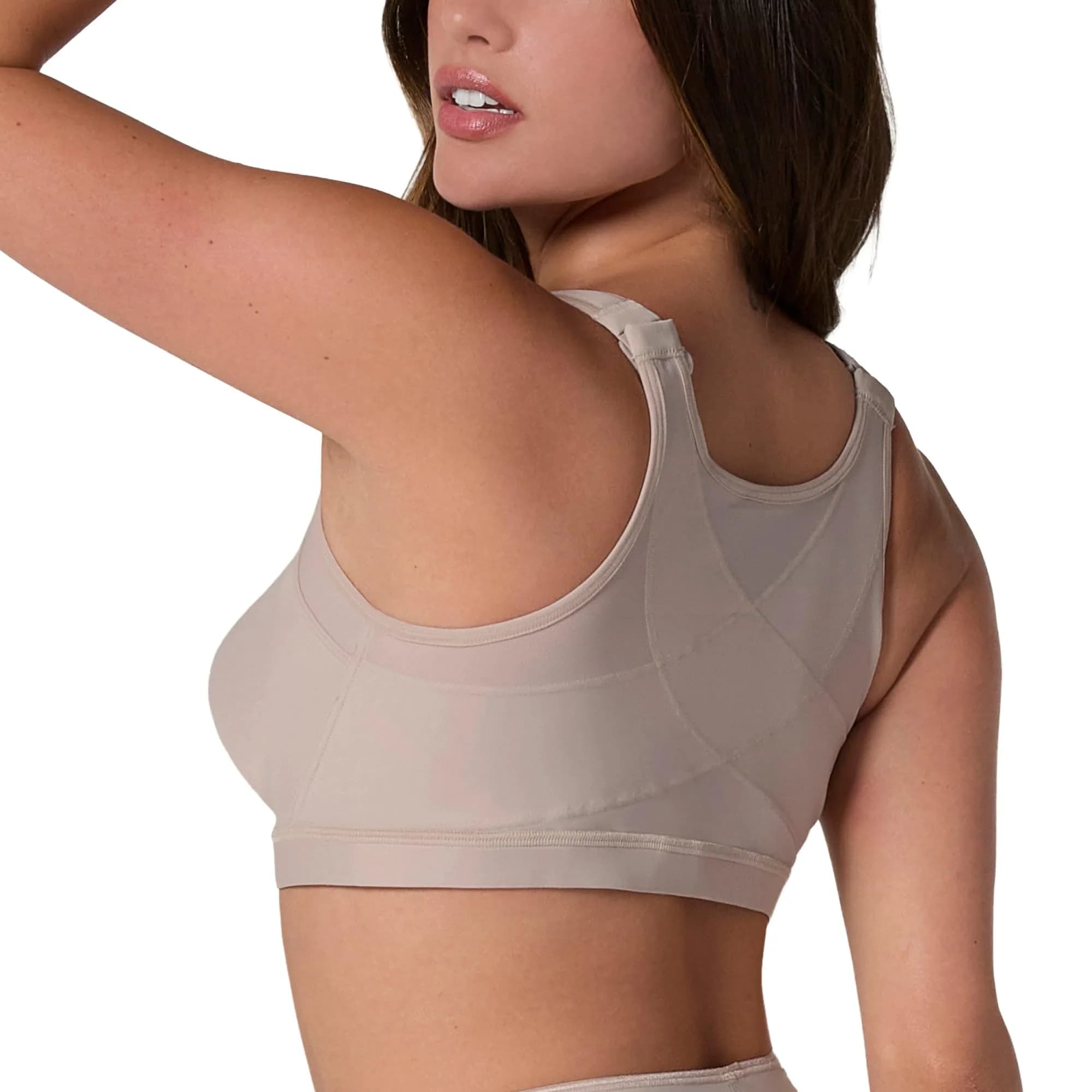 Leonisa Front Closure Posture Corrector Full Coverage Bra - Wireless Back Support Bras for Women thumbnail 1