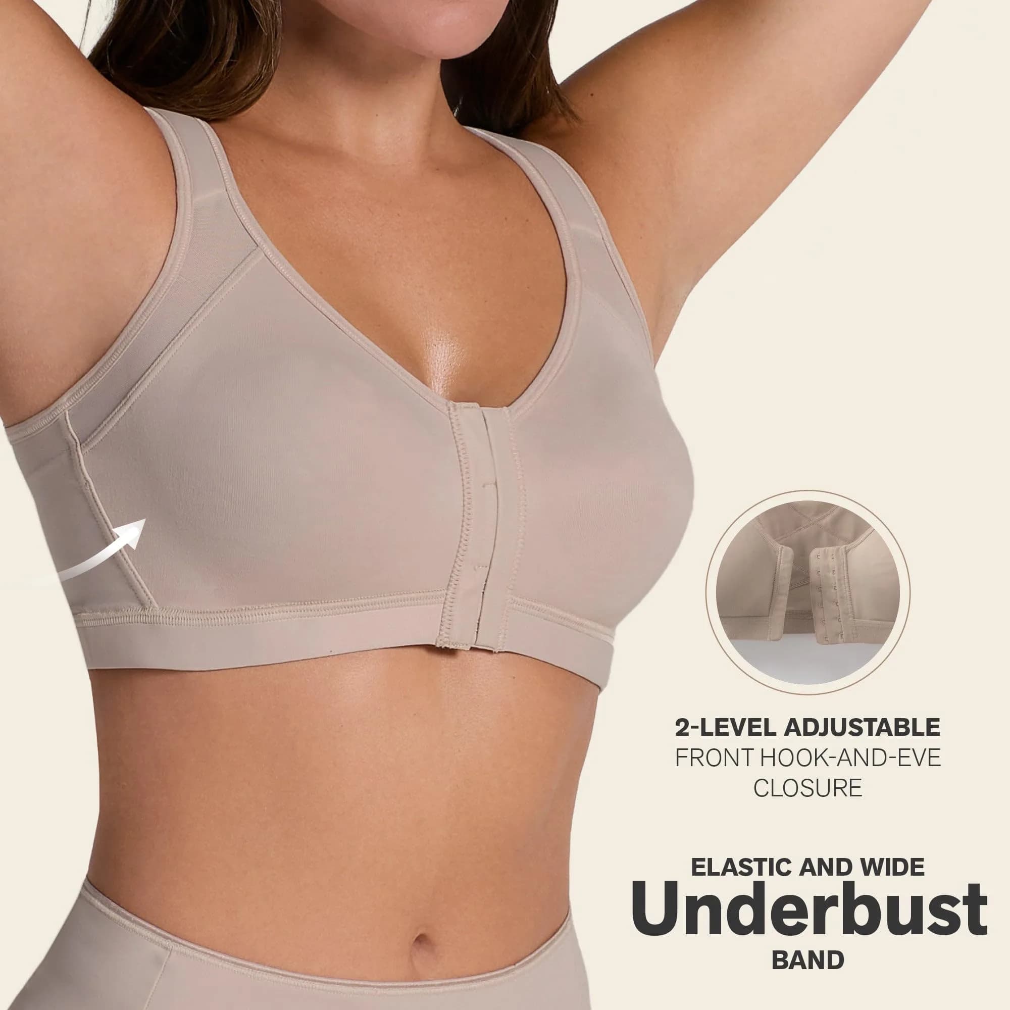 Leonisa Front Closure Posture Corrector Full Coverage Bra - Wireless Back Support Bras for Women thumbnail 3