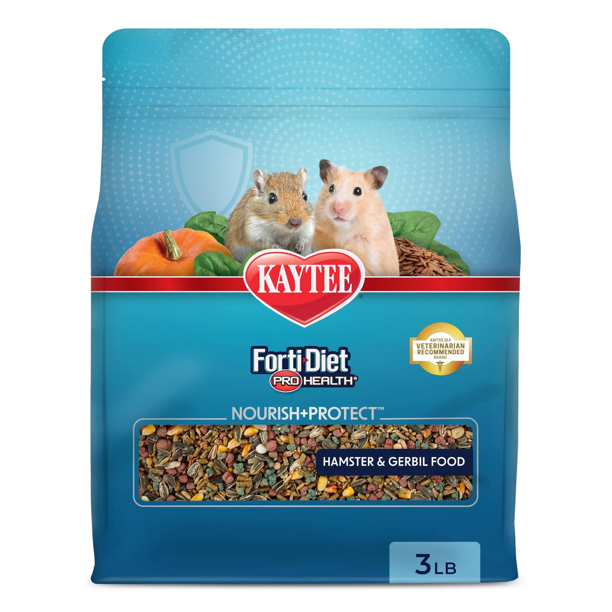 Kaytee Forti-Diet Pro Health Nourish+Protect Hamster & Gerbil Food 3 Pound | Supports Digestive & Immune Health