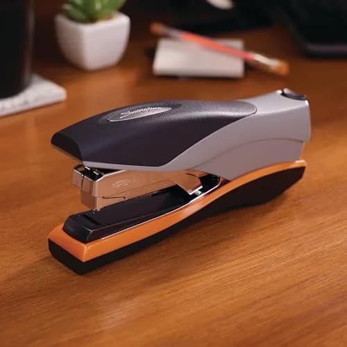 Swingline Stapler 40 Sheet Capacity Optima 40 Jam Free Soft Grip Orange and Gray | Reduced Effort Desktop Stapler thumbnail 2