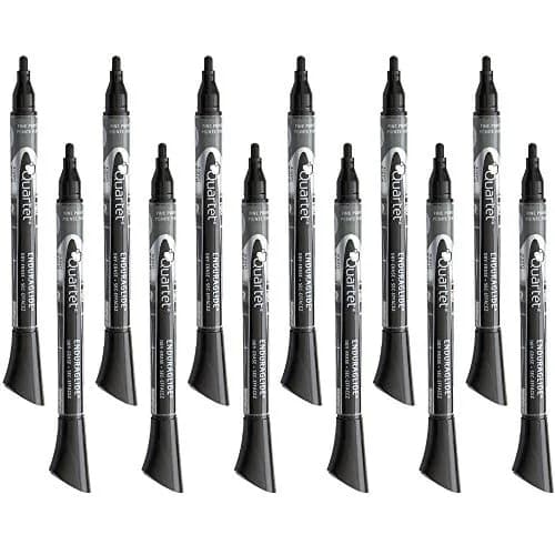 Quartet EnduraGlide Dry Erase Markers, Fine Tip, Black, 12 Count (Pack of 1) | Smooth Ink Flow thumbnail 1