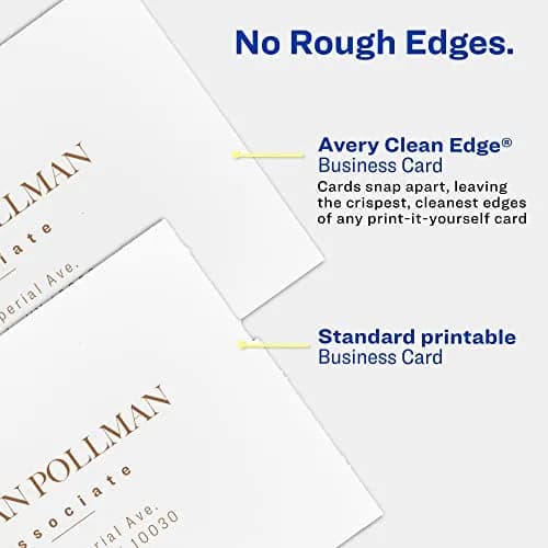 Avery Business Cards 2" x 3.5" Matte White | Clean Edge Laser, 1000 Cards thumbnail 5