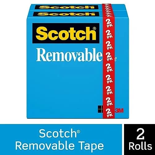 Scotch Removable Tape 19 mm x 33 m (3/4 in. x 1296 in.) 2 Rolls | Invisible Matte Finish for Paper Crafts thumbnail 2